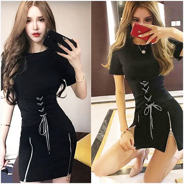 JES-PS2513 mini dress bodycon sexy import korea-casual dress kaos seksi wanita