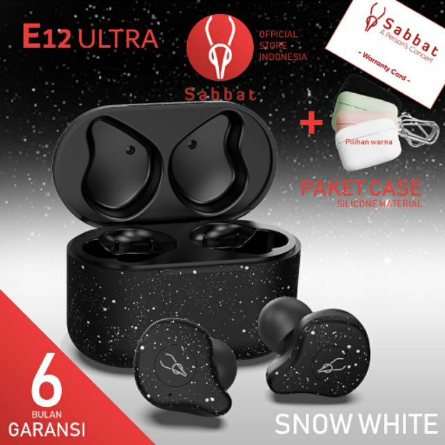 Sabbat E12 ULTRA Snow White Qualcomm APTX TWS Bluetooth Headset 5.0