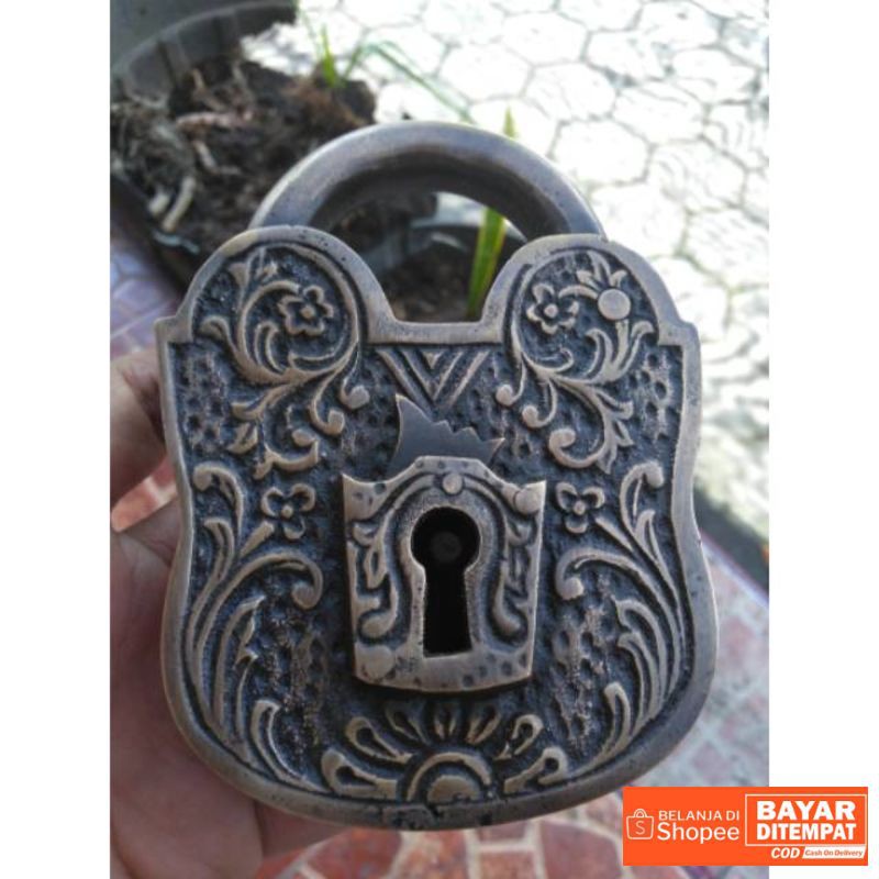 Brass padlock / Gembok / Kunci pintu rumah kuningan - Batavia Termurah