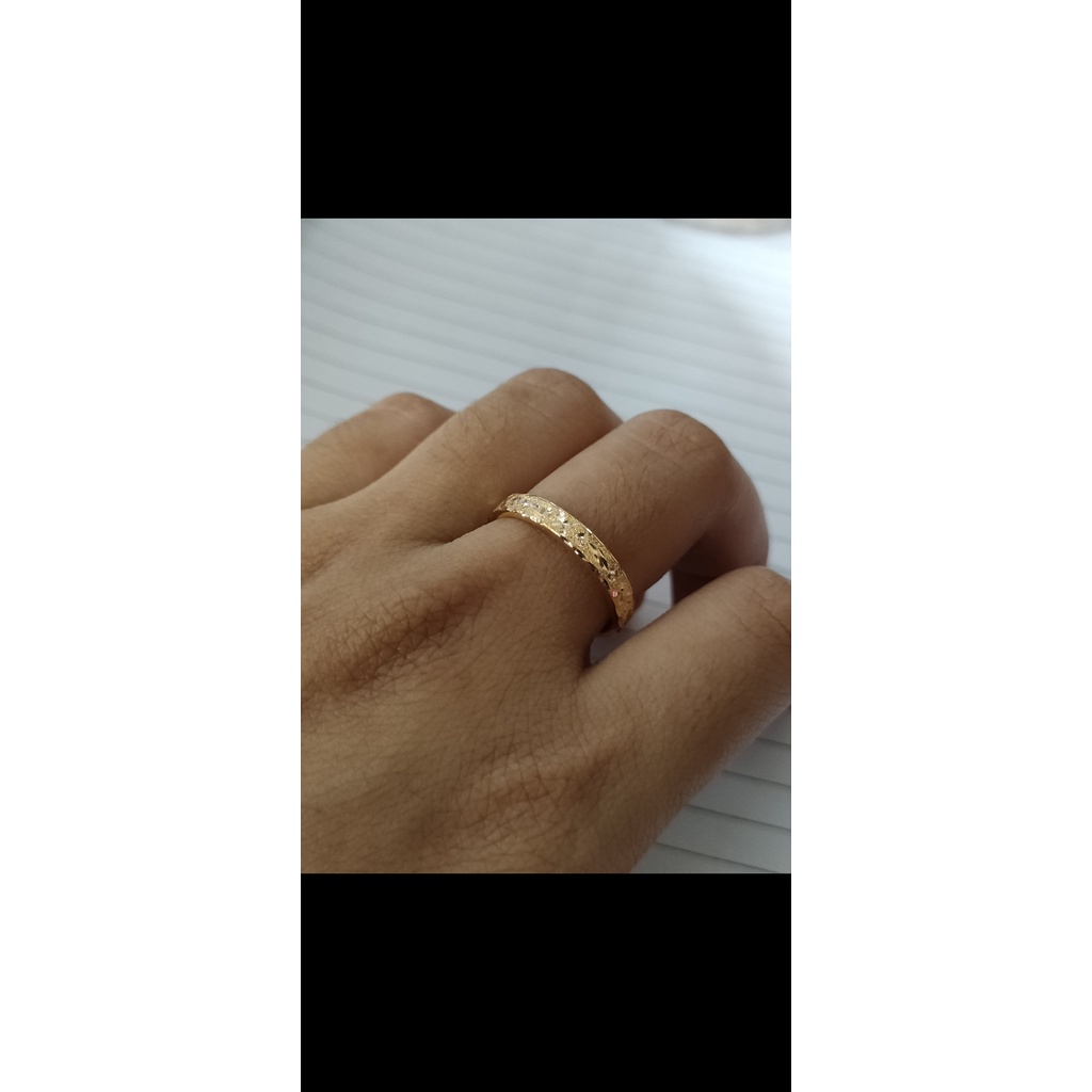 Cincin kawin emas 17K Kadar 750 - model pipa slep berat 1 gram - 2363