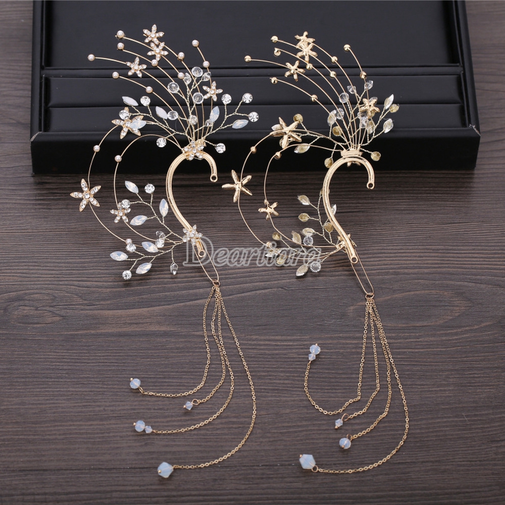 Agatha Earpiece Earcuff Earclip Aksesoris Telinga Hiasan Kuping Wedding Gold Headpieceku