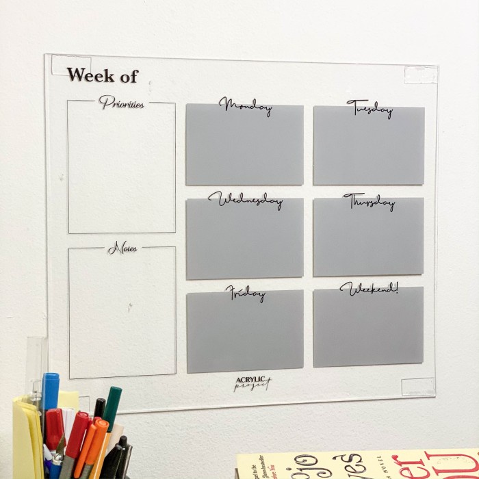 

Aman Acrylic Weekly Planner C Akrilik Hemat