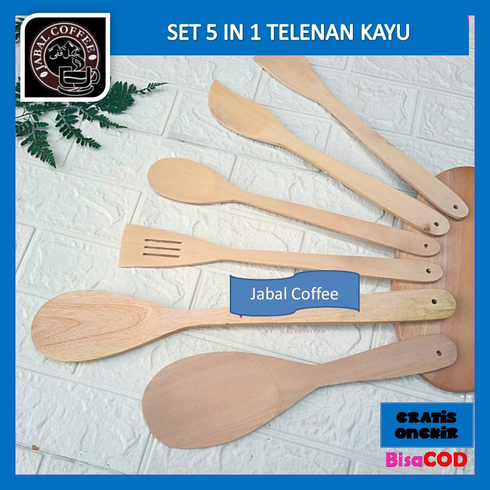 Centong Teflon Jumbo Kayu / Centong Teflon Jumbo / Centong Kayu Masak J55