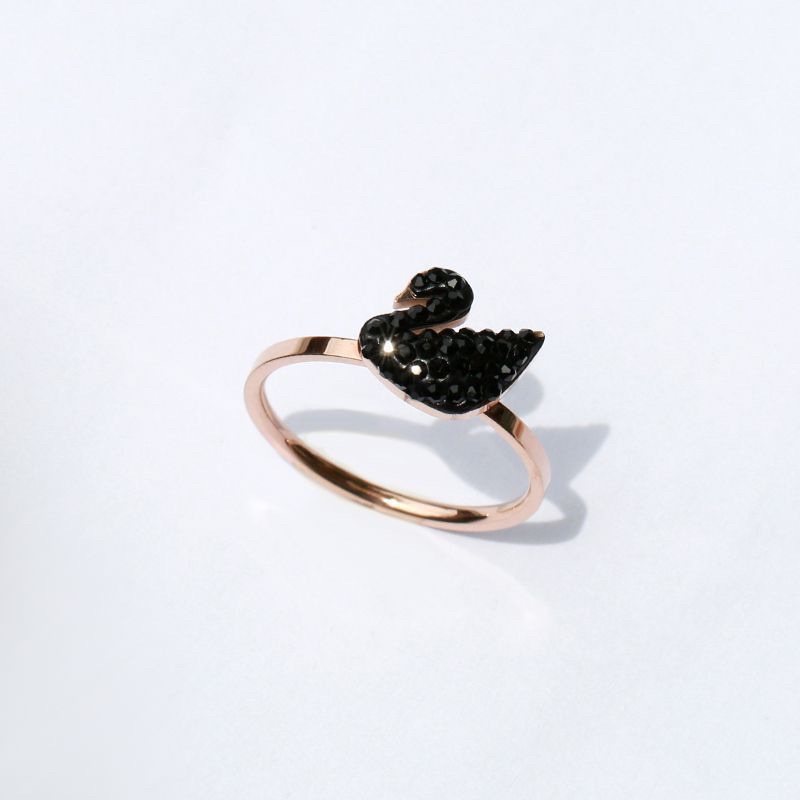 cincin titanium angsa hitam diamonde lucu