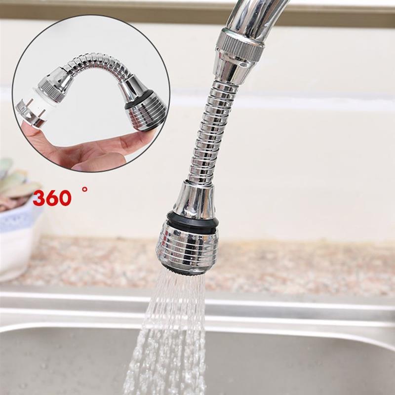 Nozzle Keran Air Portabel Dapat Berputar 360 Derajat Bahan Stainless Steel Untuk Dapur