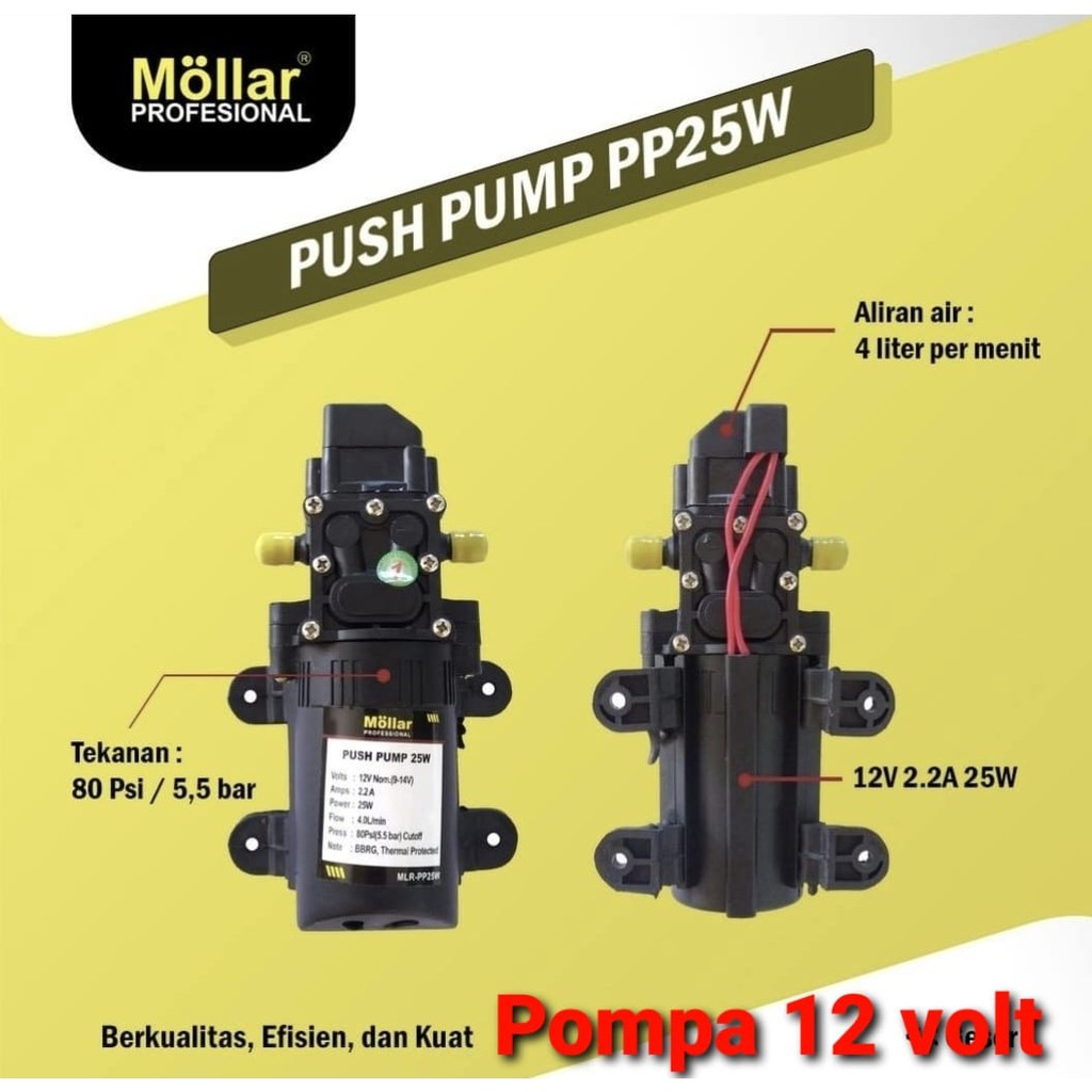 MOLLAR Dinamo Pompa Air DC 12V Cuci AC Motor Mobil Steam Power Sprayer