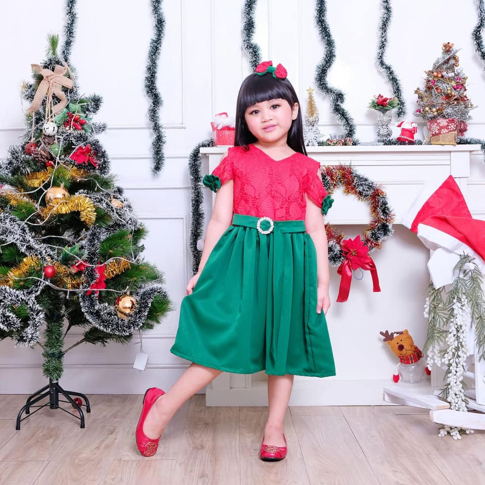 LOLLYLALYTHA - BRIELLE DRESS NATAL ANAK PEREMPUAN / BAJU NATAL COUPLE MOM KIDS / BATU NATAL ANAK PER