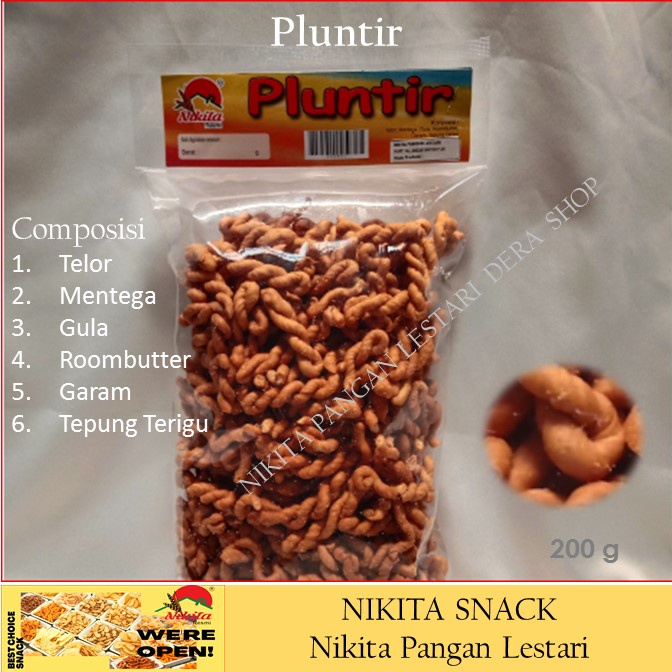 pluntir 200g, pluntir pluntir,lezat gurih,camilan sehat ,murah,bergizi,renyah DERA SHOP