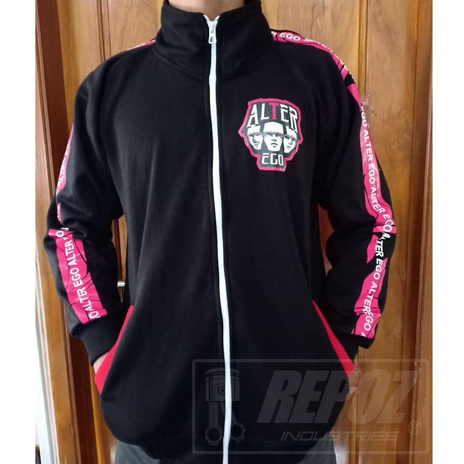 jaket alter ego e-sport model tracktop baru tersedia berbagai ukuran mulai dari M L XL XXL 3XL 4XL 5