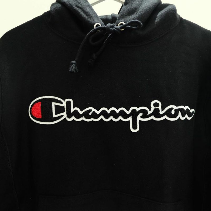 HOODIE CHAMPION LOGO SCRIPT REVERSE WAVE ORI 2