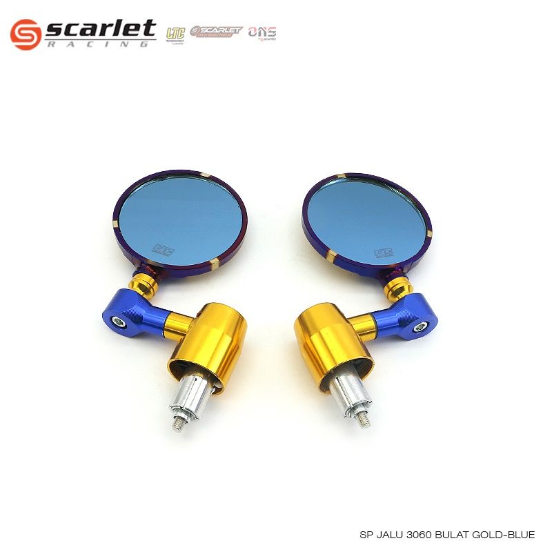 Scarlet LTC - Kaca Spion Motor spion jalu bulat Gold Blue 3060 Silver Blue 3060