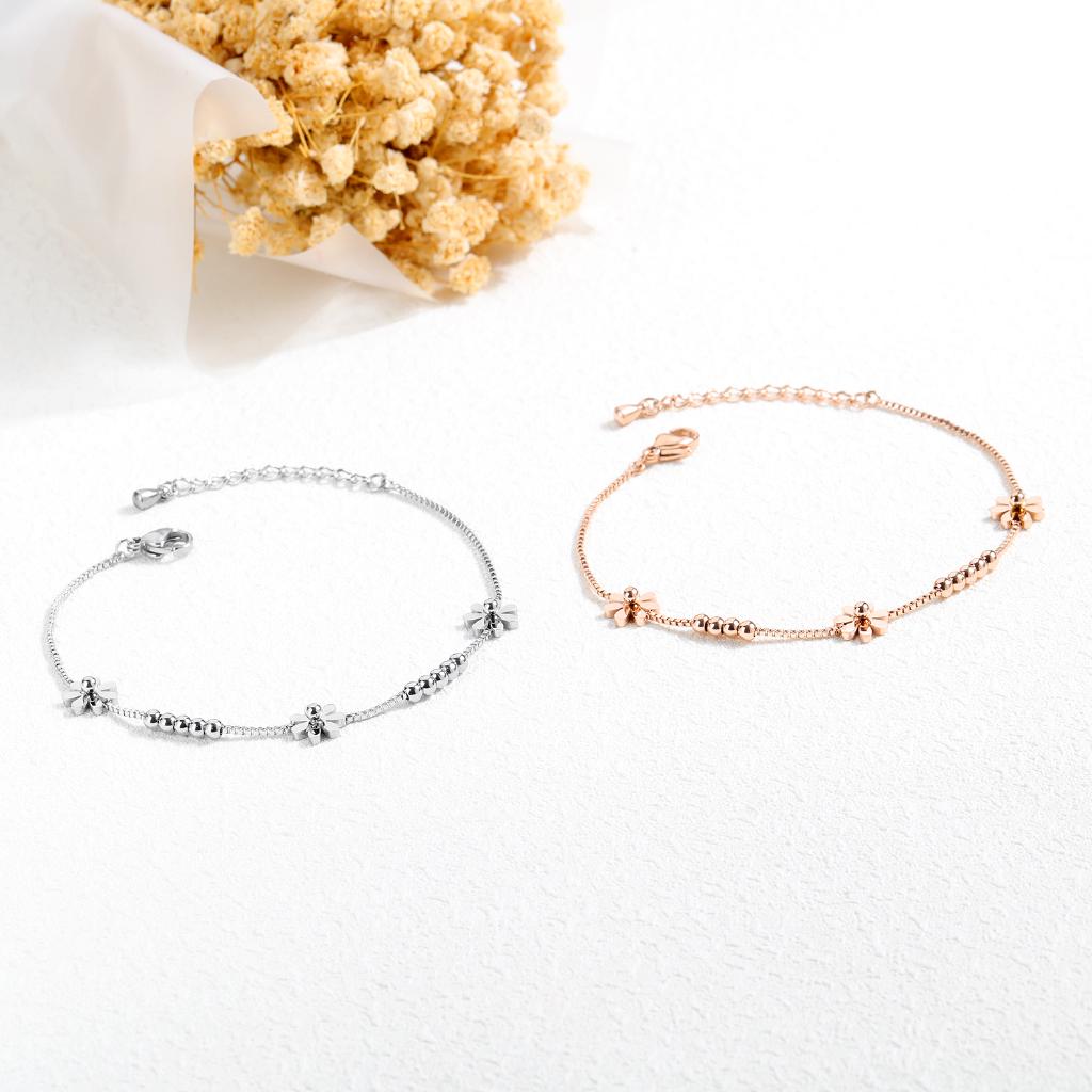 OLEVS Gelang Tangan Manik manik Bunga Rose Warna Rose Gold OLEVS Gelang Tangan Manik manik Bunga Rose Warna Rose Gold