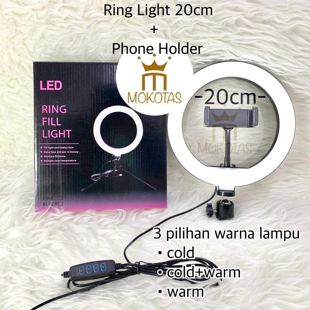 RINGLIGHT LED 20CM LAMPU MAKE UP VLOG LAMPU RINGLIGHT TRIPOD MULTI TIKTOK LIVE