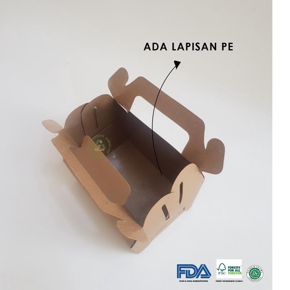 

Dijual Murah CZCAA Gable Box Kraft /Dus Kue / Box Snack / Kotak Kue Coklat P14 L10 T 14.5 71 Terkini