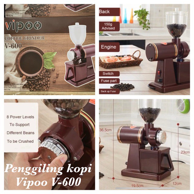 Gilingan Kopi Listrik Vipoo V-600/Coffe grinder Vipoo elektrik V-600