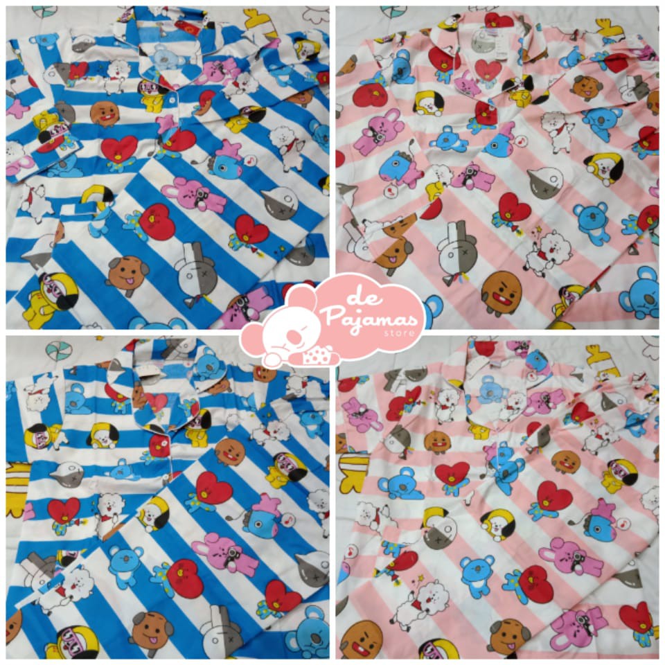 Baju tidur piyama BTS BT21 all size remaja dewasa anak balita 1-3 tahun & Jumbo Big Size CP PP HP