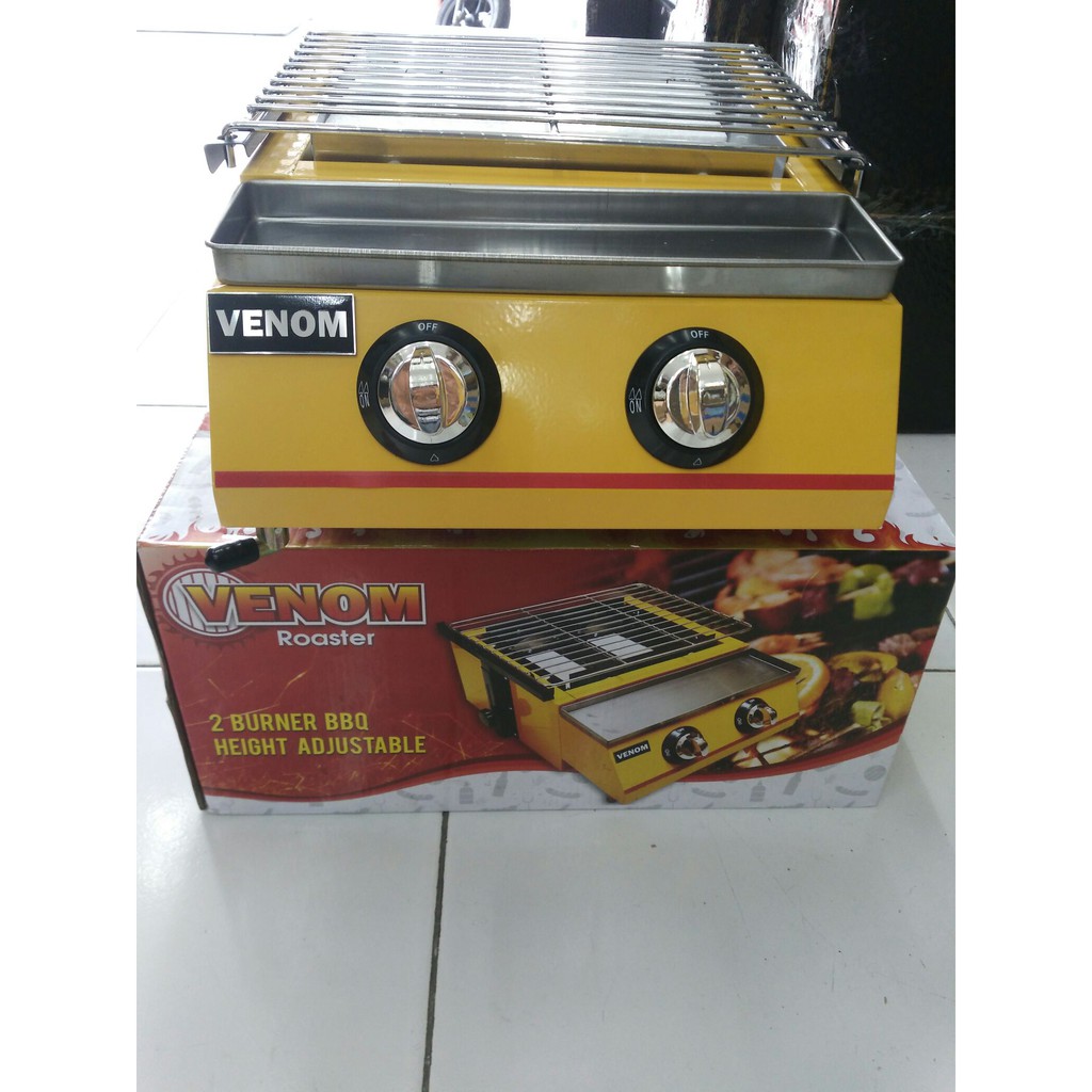 terlaris produk  omicko BBQ Grill Gas Panggangan Sosis Kompor 2 Tungku body kuat tebabarang ready