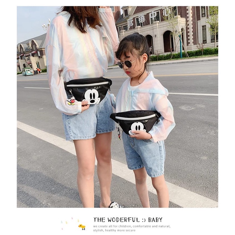 ST - Waistbag anak unisex ARSYEL tas anak murmer karakter Micky Mouse