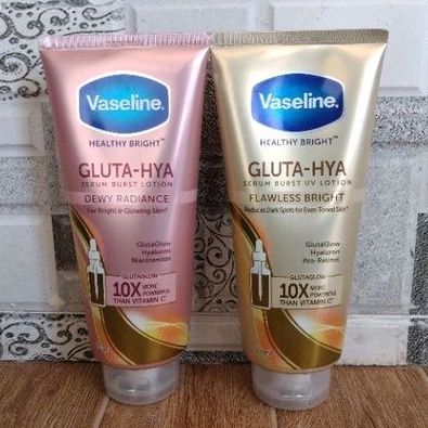 Vaseline Healthy Bright Gluta-Hya Serum Burst Lotion Dewy Radiance (Pink) 330 ml/Flawless Bright (Go