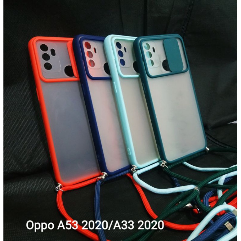 Case Sleding Plus tali/Case Kamera bisa digeser Plus Tali Oppo A53 2020/A33 2020