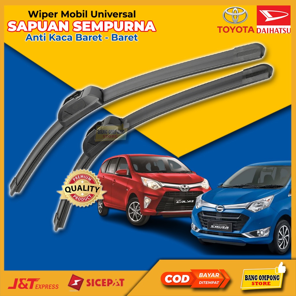 2 Pcs Wiper Kaca Mobil Cayla Sigra Wifer Sigra Cayla Depan