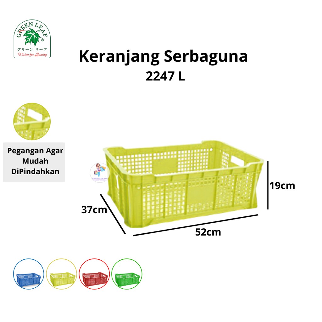 Keranjang Industri Container Box 2247 L Green Leaf