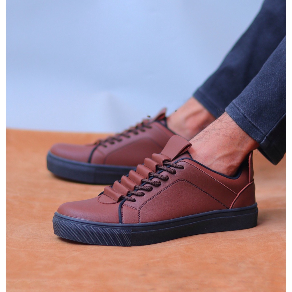 SNEAKERS Cahil Sepatu Pantofel Pria Men Sneakers Sepatu Pria Tali Polos Casual Formal Asli Impor High Quality - HU02