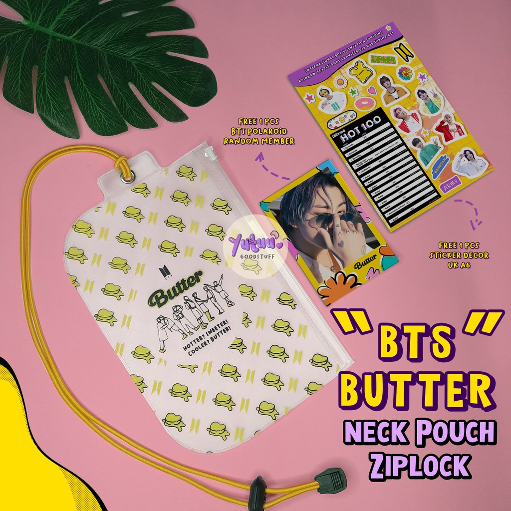 BANGTAN BUTTER NECK POUCH / WADAH SERBAGUNA / TEMPAT MASKER/ KANTONG MASKER FANMADE