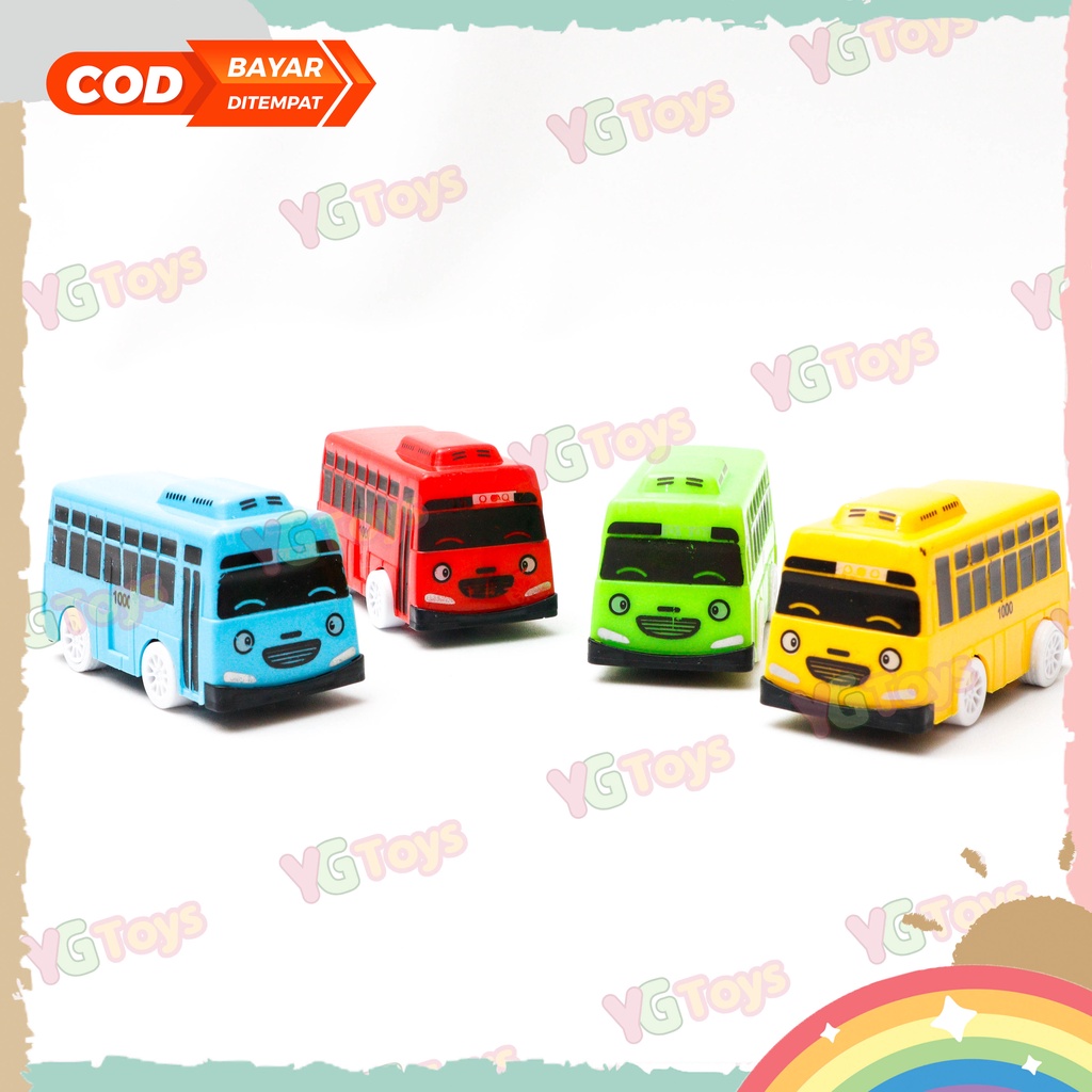 YGtoys Mainan Anak Mobil Toya Taayo The Little Bus Set Lengkap Isi 4 pcs Mainan Mobil Mobilan Anak