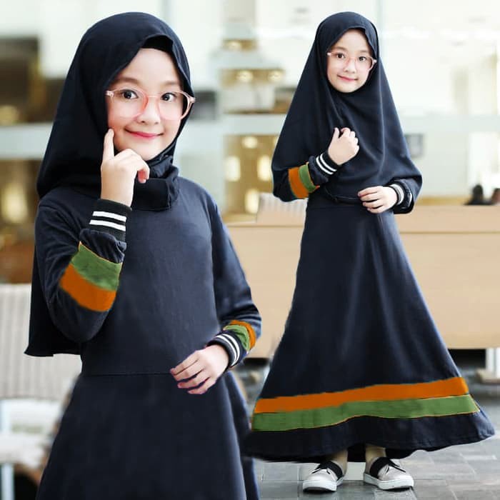 Syari Gamis Anak Perempuan Syari Herlina Kids Baju Muslim Lebaran Hari Raya Idul Fitri Bahan Babyter