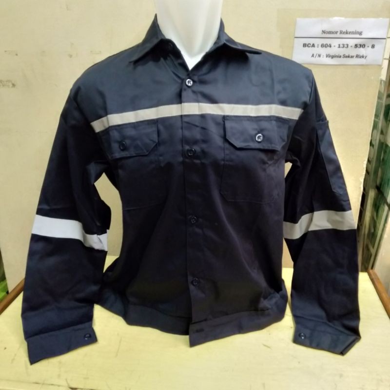 BAJU SAFETY LENGAN PANJANG / SETELAN CELANA LOGO SERAGAM KERJA K3 PROYEK TAMBANG MURAH