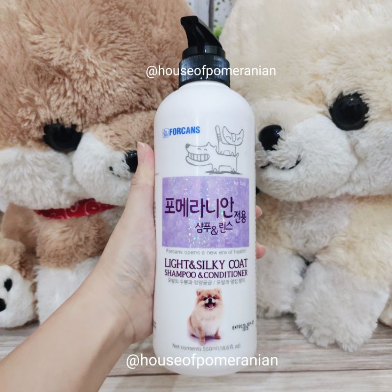 forbis shampo dog light &amp; silky coat 550ml shampo anjing mengembangkan melembutkan bulu