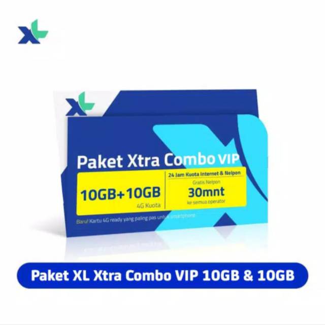 Kartu Perdana & Paket XL Xtra Combo VIP 10GB + 10GB