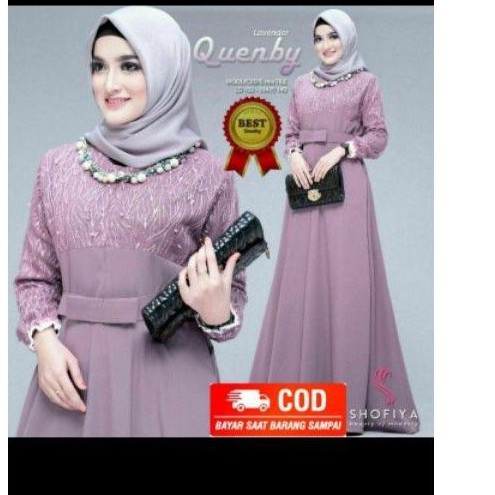 Gamis Pesta Jumbo LD 120 QUENBY Ori Shofiya Gamis Brukat Prita Syar'i asdf Muslim