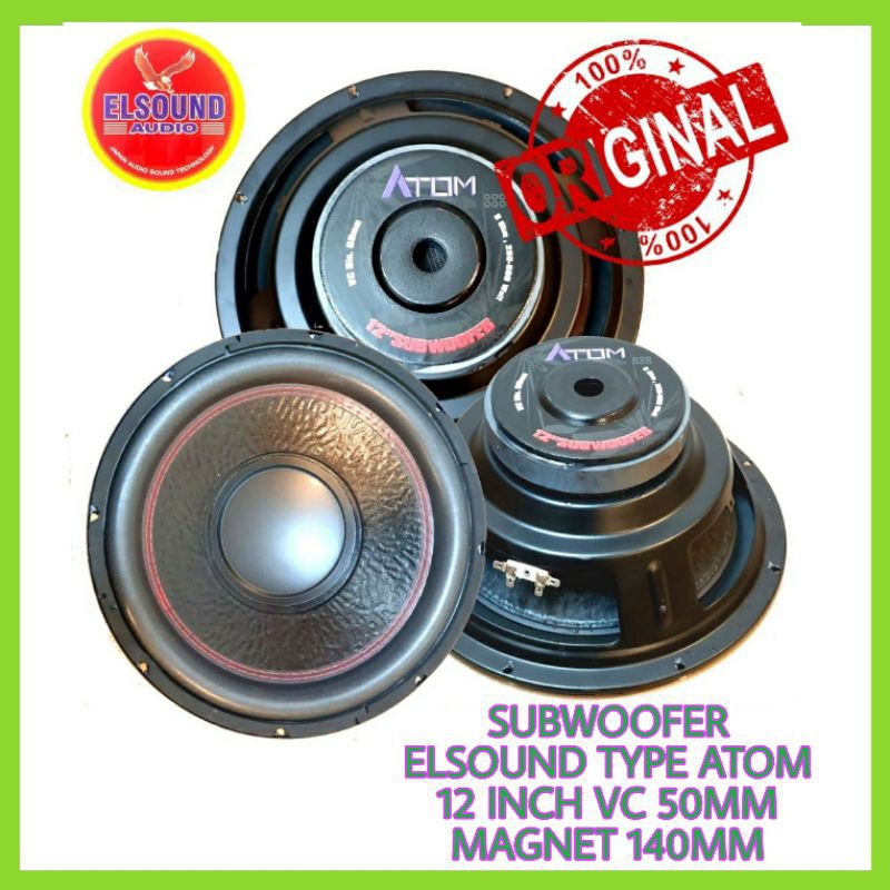 Subwoofer ELSOUND 12 inch Type ATOM Magnet 140 / 12 Mb-008 / Coil 50mm
