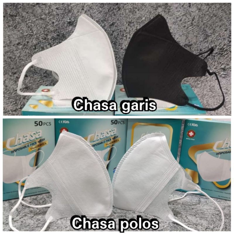 Ready stok DUCKBILL CHASA. CHASA DUCKBILL PUTIH GARIS. DUCKBILL GARIS HITAM