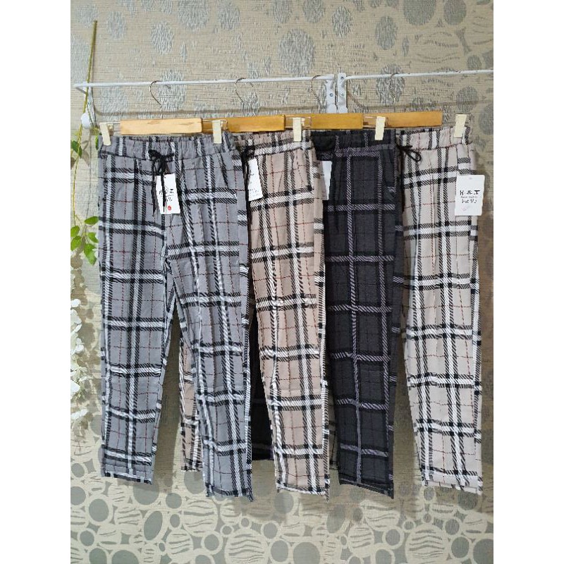 Celana Pant kotak kotak premium import