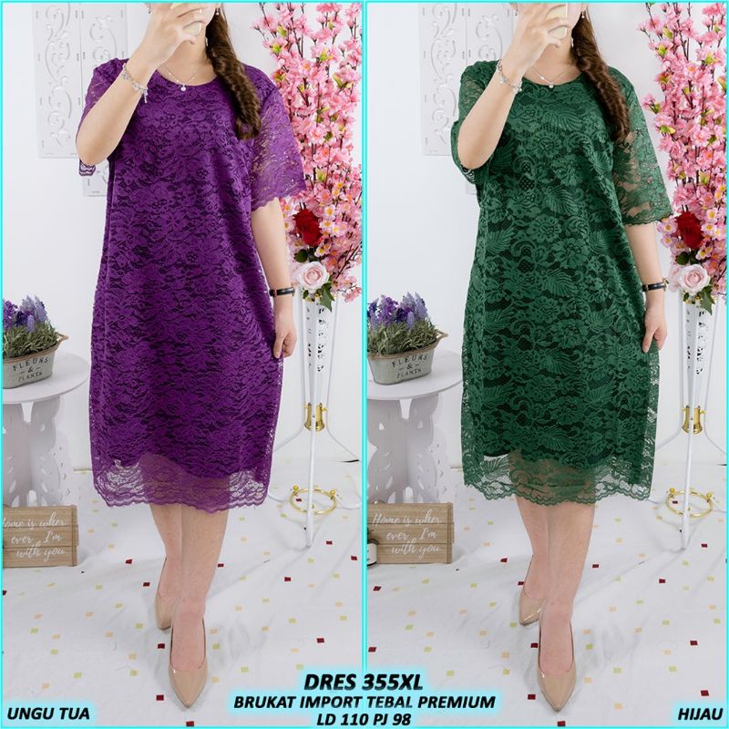 Dress Party Brukat JUMBO/ld 110 (ada 14 warna)