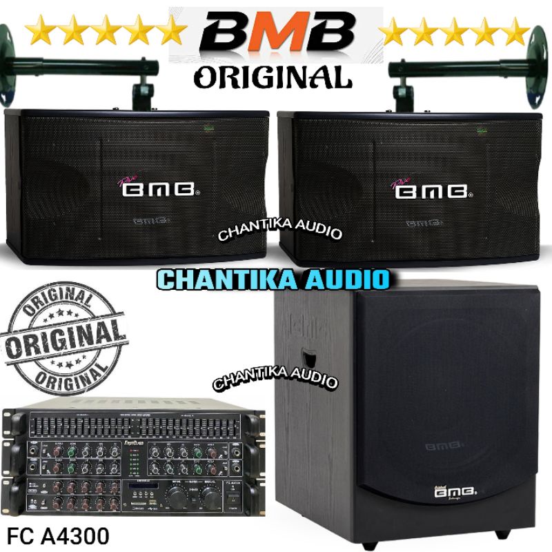 Paket Speaker Bmb Pasif 12 inch Subwoofer Bmb 15 Inch Amplifier Mixing Fc 4300 Original