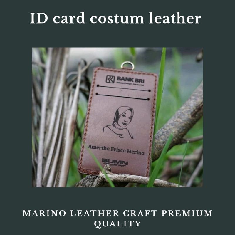 

id card holder grafir foto genuine leather