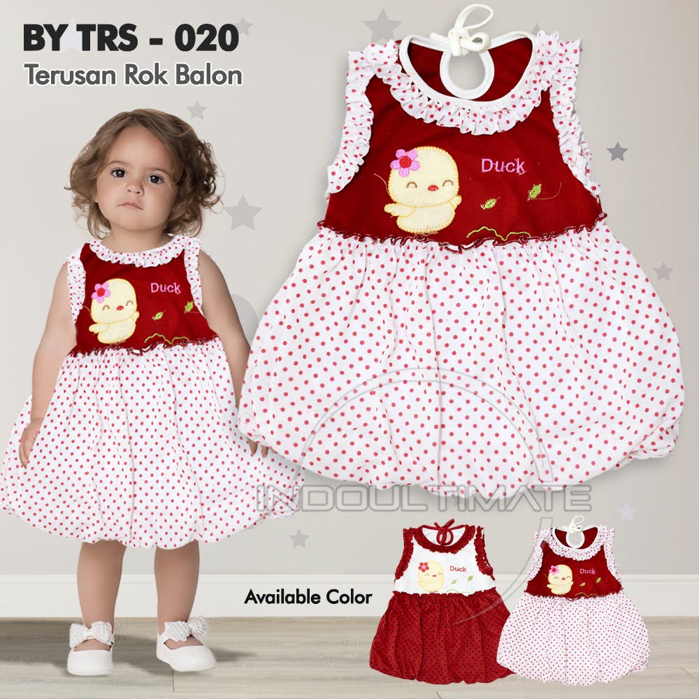 Baju Rok Bayi Perempuan cewek Atasan Kaos Baju Dress Pakaian Bayi lucu TRS-020