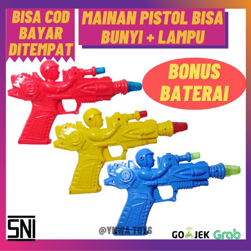 Jual MAINAN ANAK TERBARU PISTOL LAMPU SUARA BATERAI/MAINAN SENJATA ...