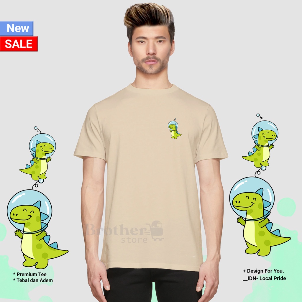 BROTHER STORE - Kaos Distro Pria - KAOS COWOK CEWEK - Kaos Kata Kata - Little Dino Premium