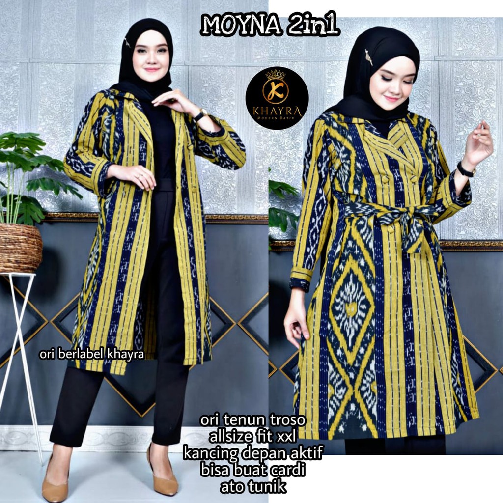 [TERBARU ] Promo ATASAN BATIK WANITA KERJA KANTOR| Batik Wanita Modern atasan bahan tenun kode Moyna