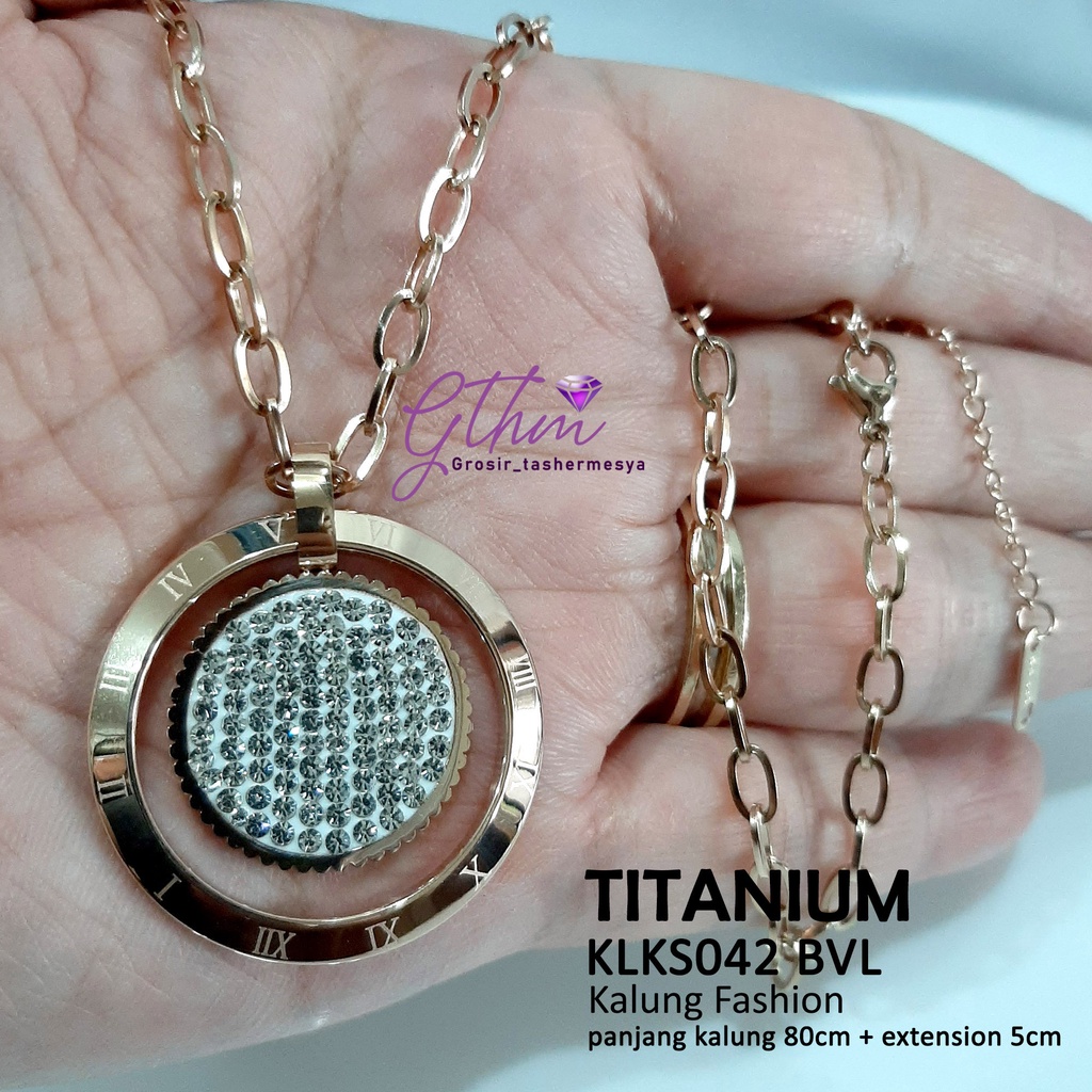 kalung titanium wanita hijab BVL panjang klks042 Anti karat anti luntur