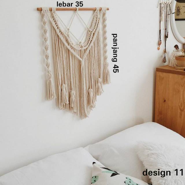 Hiasan dinding rajut tali macrame