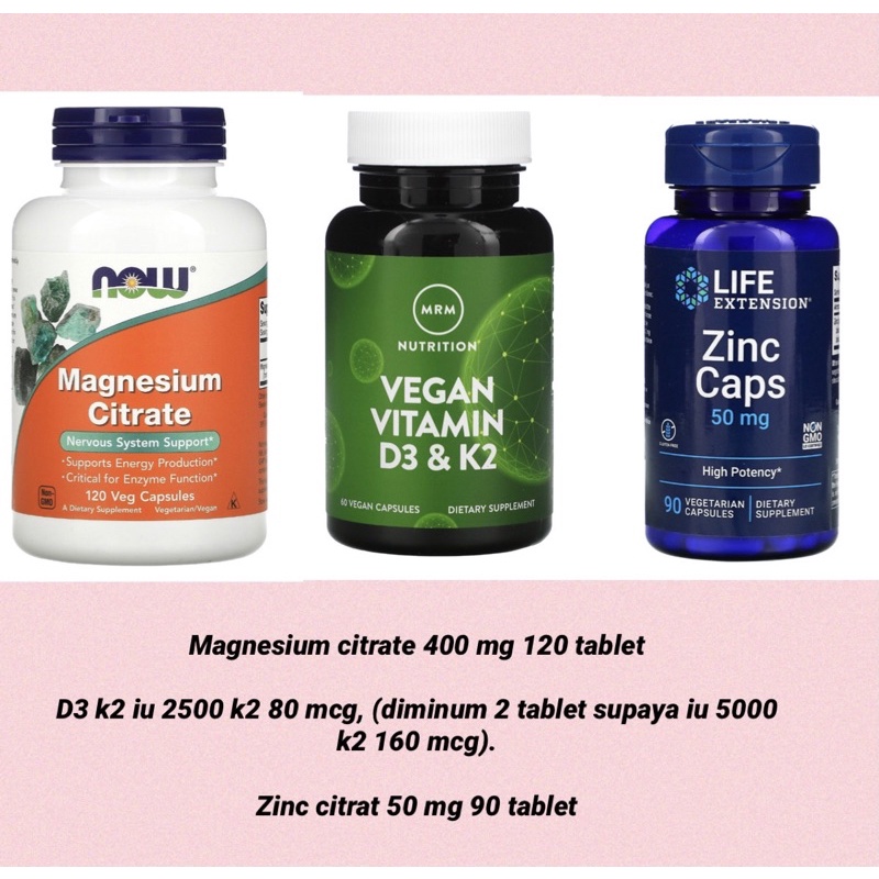 quatro formula vitamin d3 iu 5000 k2 magnesium zinc vegan termurah