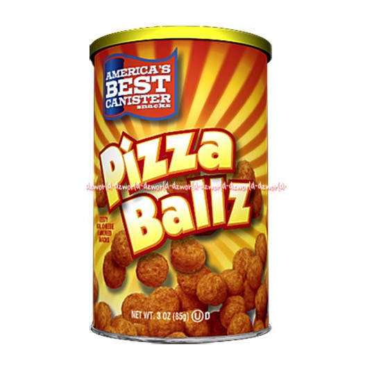 Americas Best Canister Snacks Pizza Ballz 85gr Cemilan Ringan Rasa Keju Pizza Ball