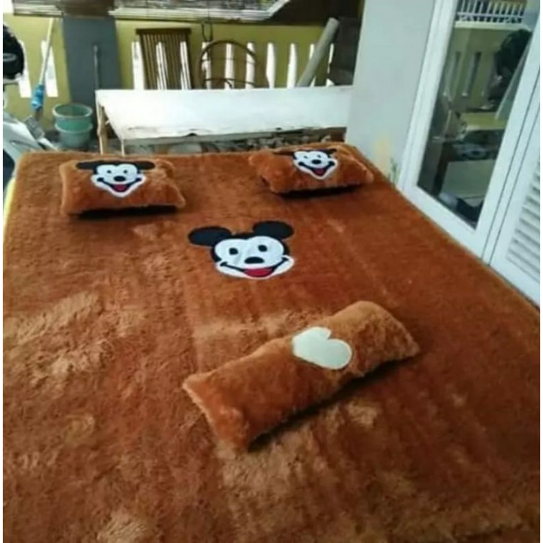Kasur Lantai Bulu karakter /surpet Kasur Bulu Karakter Bahan Rafsur
