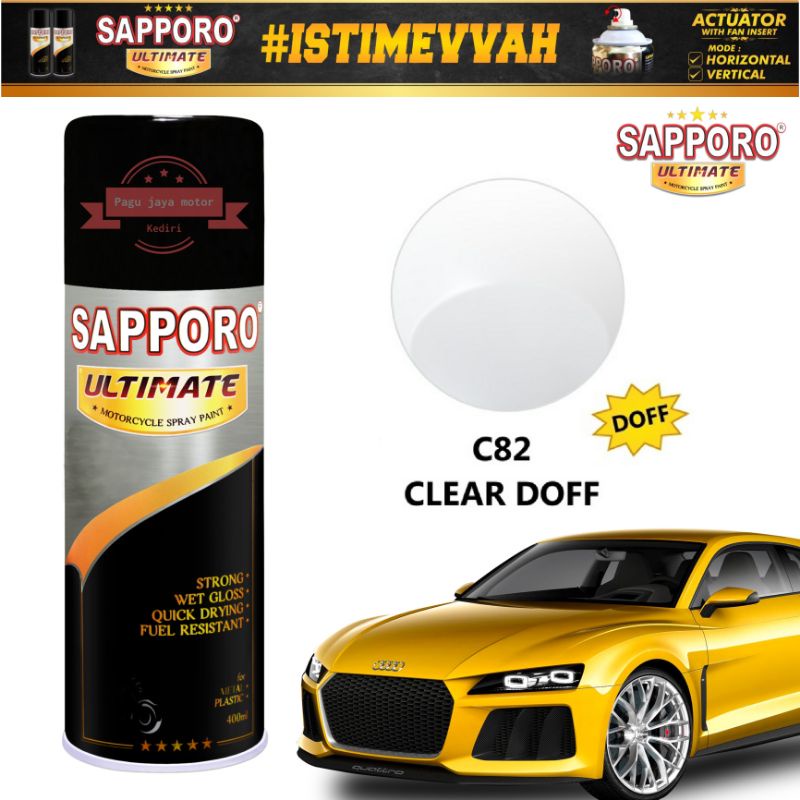 sapporo ultimate clear doff C82 400ml cat semprot spray paint